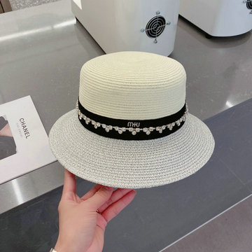 ミュウミュウ MIUMIU MS-MZMM23018　2023年最新入荷 バケットハット ウィメンズ ストローハット サンバイザー レディース帽子