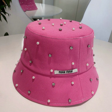ミュウミュウ MIUMIU MS-MZMM23015　2023年最新入荷 バケットハット エスバドリーハット 帽子 短めのブリム