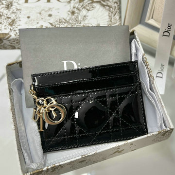 商品名称：クリスチャンディオール CHRISTIAN DIOR 99-CD0974QBK2023年最新入荷 レディ ディオール カードホルダー カードケース パテントレザー
