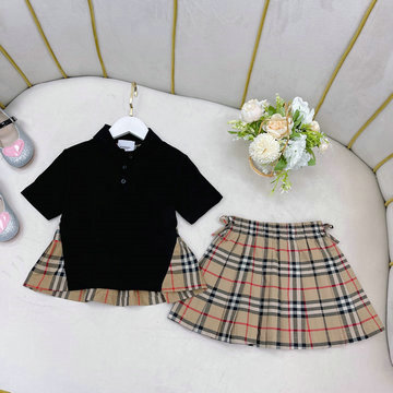 商品名称：バーバリー BURBERRY JS-TYBR230012023年夏最新入荷 子供服 2点セットアップ ツーピース ショートスリーブ ポロシャツ ショートスカート