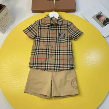 バーバリー BURBERRY JS-TYBR23006  2023年夏最新入荷 子供服 2点セットアップ ツーピース ショートスリーブ ポロシャツ ショートパンツ スポーツジャージ