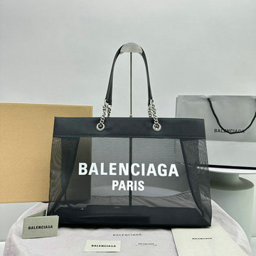 バレンシアガ BALENCIAGA 99-BA92841BK  2023年最新入荷 DUTY FREE ラージトートバッグ ハンドバッグ トップハンドルバッグ メッシュ