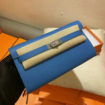 エルメス HERMES 063-H708SYYL 2021年最新入荷 ケリーウォレット 手持ちかばん ロングウォレット クラッチバッグ ヴォーエプソン