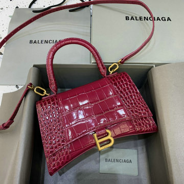バレンシアガ BALENCIAGA GH-BA592833QEJYH 2023年最新入荷 Hourglass スモール トップハンドルバッグ トートバッグ ハンドバッグ 斜め掛け ショルダーバッグ
