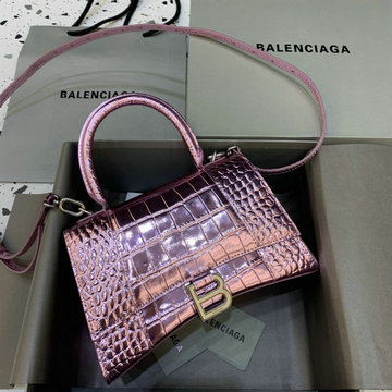 バレンシアガ BALENCIAGA GH-BA592833QEYXF 2023年最新入荷 Hourglass スモール トップハンドルバッグ トートバッグ ハンドバッグ 斜め掛け ショルダーバッグ