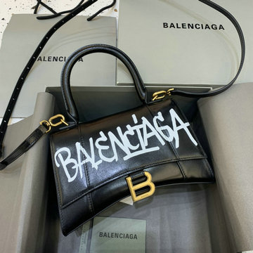 バレンシアガ BALENCIAGA GH-BA592833ZPBK 2023年最新入荷 Hourglass スモール トップハンドルバッグ トートバッグ ハンドバッグ 斜め掛け ショルダーバッグ