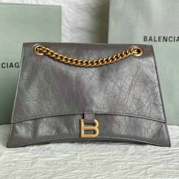 バレンシアガ BALENCIAGA GH-BA7163932JHS 2023年最新入荷 Hourglass ミディアム チェーンバッグ ショルダーバッグ クロスボディバッグ クラッシュカーフスキン