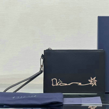 商品名称：クリスチャンディオール CHRISTIAN DIOR GH-CD2338PBK 2023最新入荷 A5 ポーチ ストラップ付き 手持ちかばん ジップクロージャー クラッチバッグ