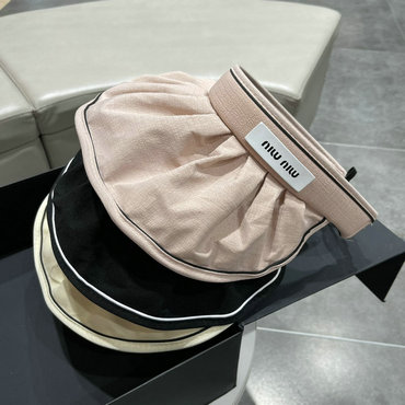 ミュウミュウ MIUMIU MS-MZMM23005　2023年最新入荷 サンバイザー シェルキャップ ワイドブリム 帽子