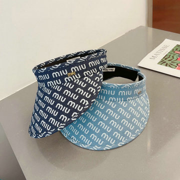 ミュウミュウ MIUMIU MS-MZMM23009　2023年最新入荷 サンバイザー シェルキャップ ワイドブリム 帽子