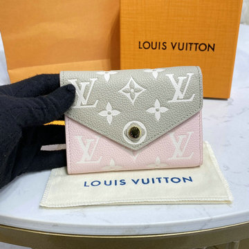 ルイヴィトン LOUISVUITTON 057-M81289F 2023年最新入荷 ポルトフォイユ ヴィクトリーヌ 三つ折り短財布 ダミエアズール 小銭入れ付き