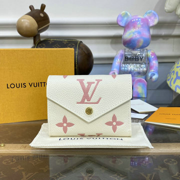 ルイヴィトン LOUISVUITTON 057-M82062 2023年最新入荷 ポルトフォイユ ヴィクトリーヌ 三つ折り短財布 ダミエアズール 小銭入れ付き