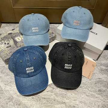 ミュウミュウ MIUMIU AN-MZMM23019 2023年最新入荷 帽子 ベースボールキャップ 男女兼用 季節追わず