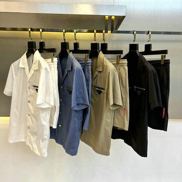 プラダ PRADA MS-TZPD23002 2023年最新入荷 2点セットアップ ツーピース ショートスリーブ Tシャツ ショートパンツ スポーツジャージ ジョッキングウェア