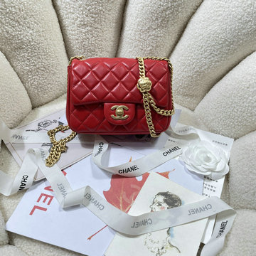 シャネル CHANEL CC-CH4040RD 2023年最新入荷 ミニ フラップバッグ 斜め掛け ショルダーバッグ クロスボディバッグ レディースかばん