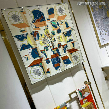 エルメス HERMES AN-WJHE230152023年夏最新入荷 カレ 90 ジャンプのパネ クエアスカーフ マフラー シルク