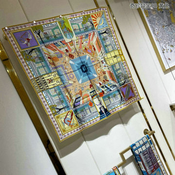 エルメス HERMES AN-WJHE23021 2023年夏最新入荷 カレ90 珍しい宝物 クエアスカーフ マフラー シルク