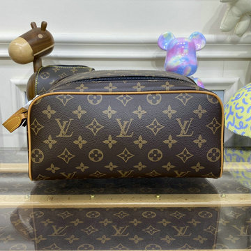 ルイヴィトン LOUISVUITTON 057-M44494K  2023年最新入荷 ドップ キット 手持ちかばん 洗面具収納 ポーチ ダブルファスナー開閉式 旅行かばん モノグラム エクリプス