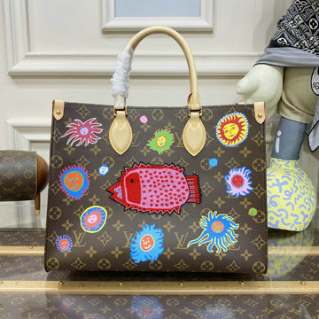 商品名称：ルイヴィトン LOUISVUITTON 057-M46429 2023年最新入荷 LV X YK オンザゴー MM ハンドバッグ トートバッグ ママバッグ ショッピングバッグ ウィメンズかばん