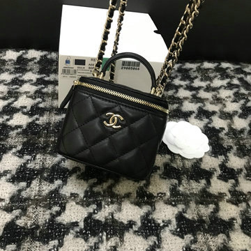 シャネル CHANEL CC-CH2198BK 2023年最新入荷 チェーン クラッチ ヴァニティー ケース 斜め掛け ショルダーバッグ クロスボディバッグ 化粧かばん