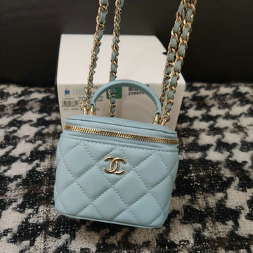 シャネル CHANEL CC-CH2198QL 2023年最新入荷 チェーン クラッチ ヴァニティー ケース 斜め掛け ショルダーバッグ クロスボディバッグ 化粧かばん