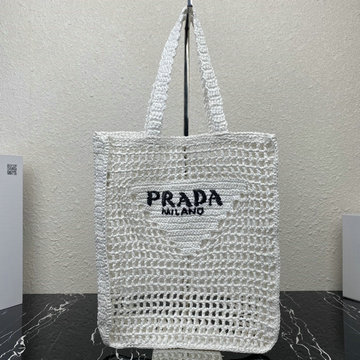 商品名称：プラダ PRADA 025-PD1BG393BS 2023年最新入荷 ラフィア トートバッグ トップハンドルバッグ ハンドバッグ レディースかばん 内張りなし ラフィアハンドル