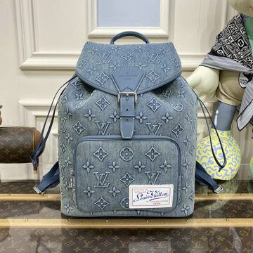 ルイヴィトン LOUISVUITTON 057-M22534 2023年最新入荷 モンスリ バックパック リュックサック リュック モノグラム ウォッシュ デニム キャンバス