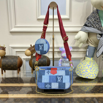 商品名称：ルイヴィトン LOUISVUITTON 057-M44990 2020年最新入荷 ミュルティ ポシェット アクセソワール ポーチ ショルダーバッグ デニム モノグラム