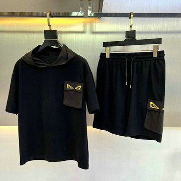 商品名称：フェンディ FENDI MS-TZFD23004 2023年最新入荷 2点セットアップ ツーピース ショートスリーブ フーディー パーカー ショートパンツ スポーツジャージ