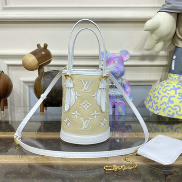 ルイヴィトン LOUISVUITTON 057-M82418B 2023年最新入荷 LV バイ ザ プール ナノ バケット トートバッグ 2way 斜め掛け ショルダーバッグ クロスボディバッグ