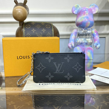ルイヴィトン LOUISVUITTON 057-M62651 2023年最新入荷 ポシェット クレ チェーン付き 小銭入れ 財布 コインケース モノグラム エクリプス キャンバス