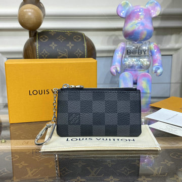 ルイヴィトン LOUISVUITTON 057-N60155 2023年最新入荷 カードキーケース ポシェット クレ チェーン付き 小銭入れ 財布 コインケース ダミエ グラフ
