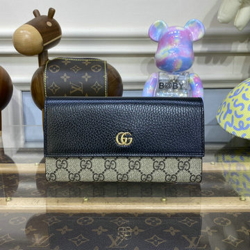 商品名称：グッチ GUCCI 057-GG456116BBK 2023年最新入荷 GGマーモント レザー コンチネンタルウォレット 二つ折り長財布 ロングウォレット カード入れ 札入れ 小銭入れ