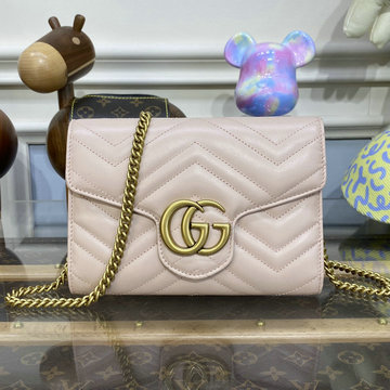 商品名称：グッチ GUCCI 057-GG474575FH 2023年最新入荷 GGマーモント チェーンウォレット フラップバッグ 斜め掛け ショルダーバッグ クロスボディバッグ カード入れ
