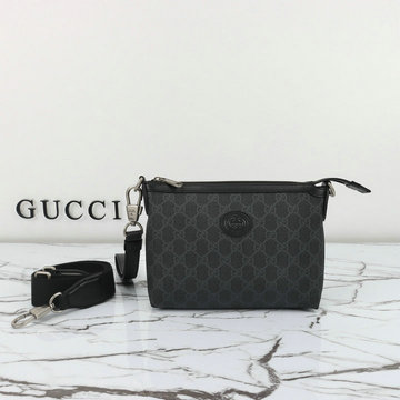 グッチ GUCCI 057-GG760021BBK 2023年最新入荷 インターロッキングG付き メッセンジャーバッグ 斜め掛け ショルダーバッグ クロスボディバッグ
