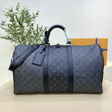 ルイヴィトン LOUISVUITTON 2020年最新入荷 キーポル バンドリエール 50 ボストンバッグ トラベルバッグ 旅行かばん モノグラム エクリプス キャンバス