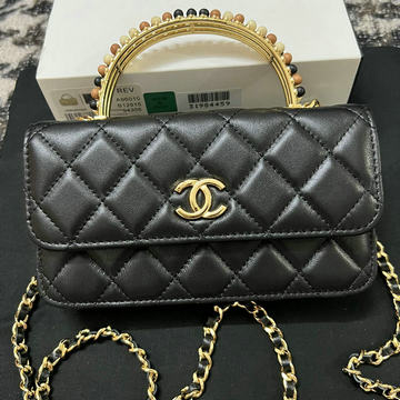 シャネル CHANEL CC-CH96010BK 2023年最新入荷 チェーンクラッチ トップハンドルバッグ 斜め掛け ショルダーバッグ クロスボディバッグ
