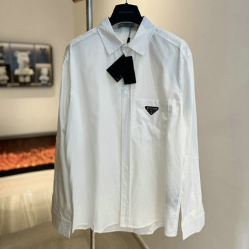 プラダ PRADA MS-CCPD23001 2023年秋冬最新入荷 ブラウス シャツ ロングスリーブ ワイシャツ 長袖 ボタンクロージャー トップス