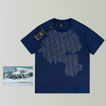 フェンディ FENDI MS-TDFD23017 2023年最新入荷 Tシャツ 半袖 ショートスリーブ スウェットシャツ 短袖 クルーネック トップス レジャーシャツ 男女兼用
