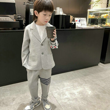 トム ブラウン Thom Browne MS-TYTB23001 2023年秋冬最新入荷 子供服 2点セットアップ ツーピース カジュアル スーツケース ロングスリーブ トップス