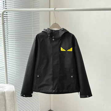 フェンディ FENDI MS-WTFD23005 2023年秋冬最新入荷 ロングスリーブ ジャケット フード付き コート ファスナー開閉式 トップスコート 長袖 アウターコート