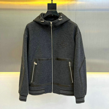 エルメス HERMES MS-WTHE23001 2023年秋冬最新入荷 ロングスリーブ ジャケット フード付き ニットコート ファスナー開閉式 トップスコート 長袖 アウターコート