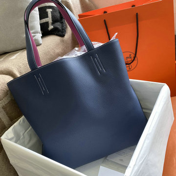 エルメス HERMES 063-HDS45CLPLZ 2023最新入荷 ドゥブルセンス リバーシブル トートバッグ ハンドバッグ トップハンドルバッグ ショッピングバッグ