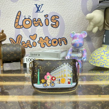 ルイヴィトン LOUISVUITTON 057-M81760 2023年最新入荷 ミニ ポシェット アクセソワール チェーンポーチ クラッチバッグ ショルダーバッグ