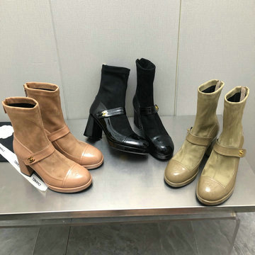 シャネル CHANEL 26-CHJ23041 2023年秋冬最新入荷 ショートブーツ ウィメンズシューズ ファスナー開閉式 ハイヒールシューズ カジュアル レディースシューズ 靴