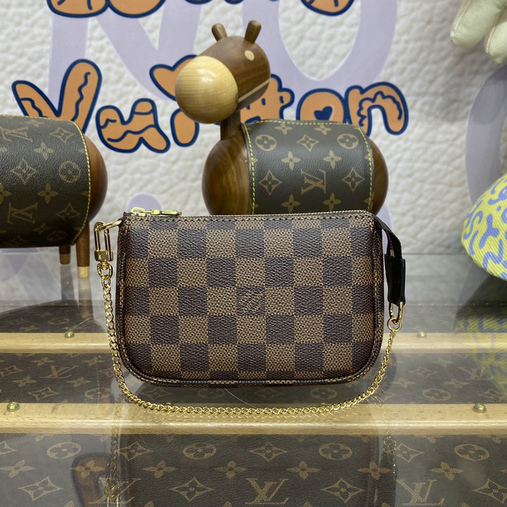 ルイヴィトン LOUISVUITTON 99-N58009 2019年最新入荷 ミニ ポシェット アクセソワール アクセサリーポーチ ダミエキャンパスチェーンポーチ 小物入れ