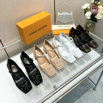 ルイヴィトン LOUISVUITTON 26-LVJ23026DP 2023年最新入荷 シェイク ライン パンプス ミドルヒールシューズ ブロックヒール レディースシューズ