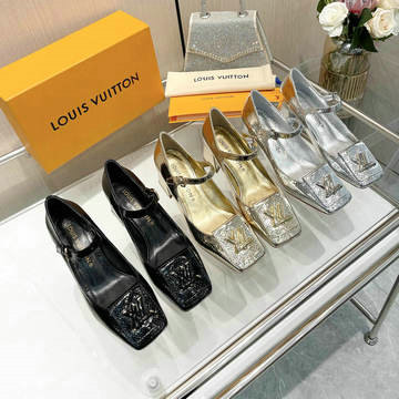 ルイヴィトン LOUISVUITTON 26-LVJ23026DS 2023年最新入荷 シェイク ライン パンプス ミドルヒールシューズ ブロックヒール レディースシューズ26