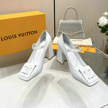 ルイヴィトン LOUISVUITTON 26-LVJ23026GP 2023年最新入荷 シェイク ライン パンプス ハイヒールシューズ ブロックヒール レディースシューズ