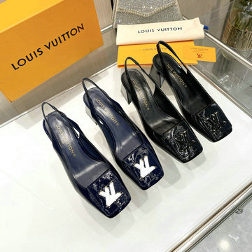 ルイヴィトン LOUISVUITTON 26-LVJ23027 2023年最新入荷 シェイク ライン パンプス ミドルヒールシューズ ブロックヒール レディースシューズ